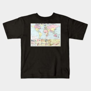 World map wall art 1934 dorm decor mappemonde daily mail world map Art Print Kids T-Shirt